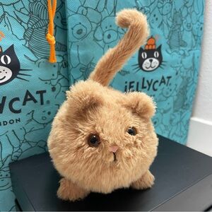 RETIRED Jellycat Caboodle Brown GingerCat Kitten Stuffed Plush Lovey Bean Bag 5"